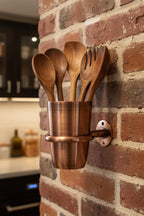 Copper Wall-Mount Toothbrush Holder – Handcrafted Bathroom Cup & Accessories Set