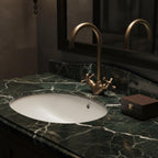 Bronzed Brass Basin Faucet, Handmade Solid Brass Bathroom Sink Mixer Tap with Cross Handles