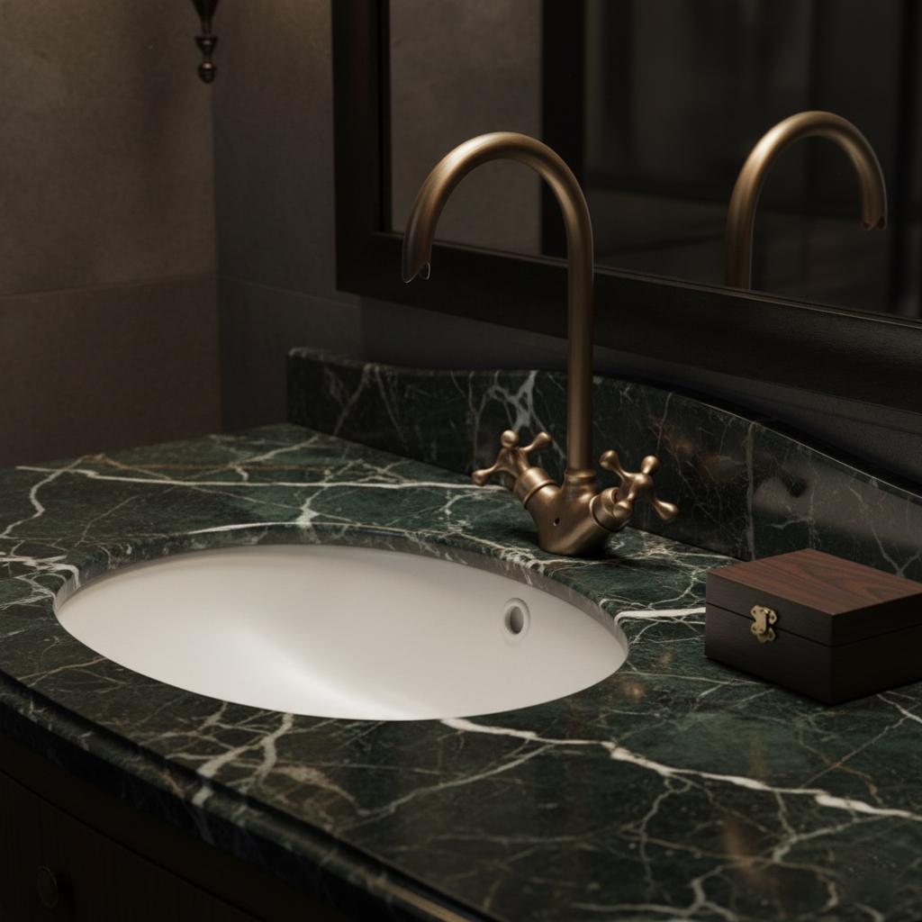 Bronzed Brass Basin Faucet, Handmade Solid Brass Bathroom Sink Mixer Tap with Cross Handles