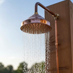 Outdoor Solid Copper Shower – Handmade Garden or Pool Shower with Brass Fixtures