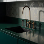 Brass Bridge Faucet with Sprayer – Handmade Kitchen Mixer Tap, Farmhouse Sink Faucet