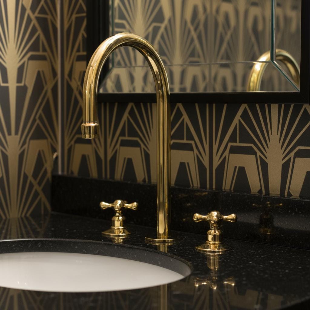 Unlacquered Brass Widespread Faucet – Handmade Solid Brass Bathroom Sink Tap with Cross Handles