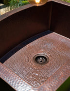 Handmade Hammered Copper Farmhouse Sink – Large Apron Front Kitchen Basin