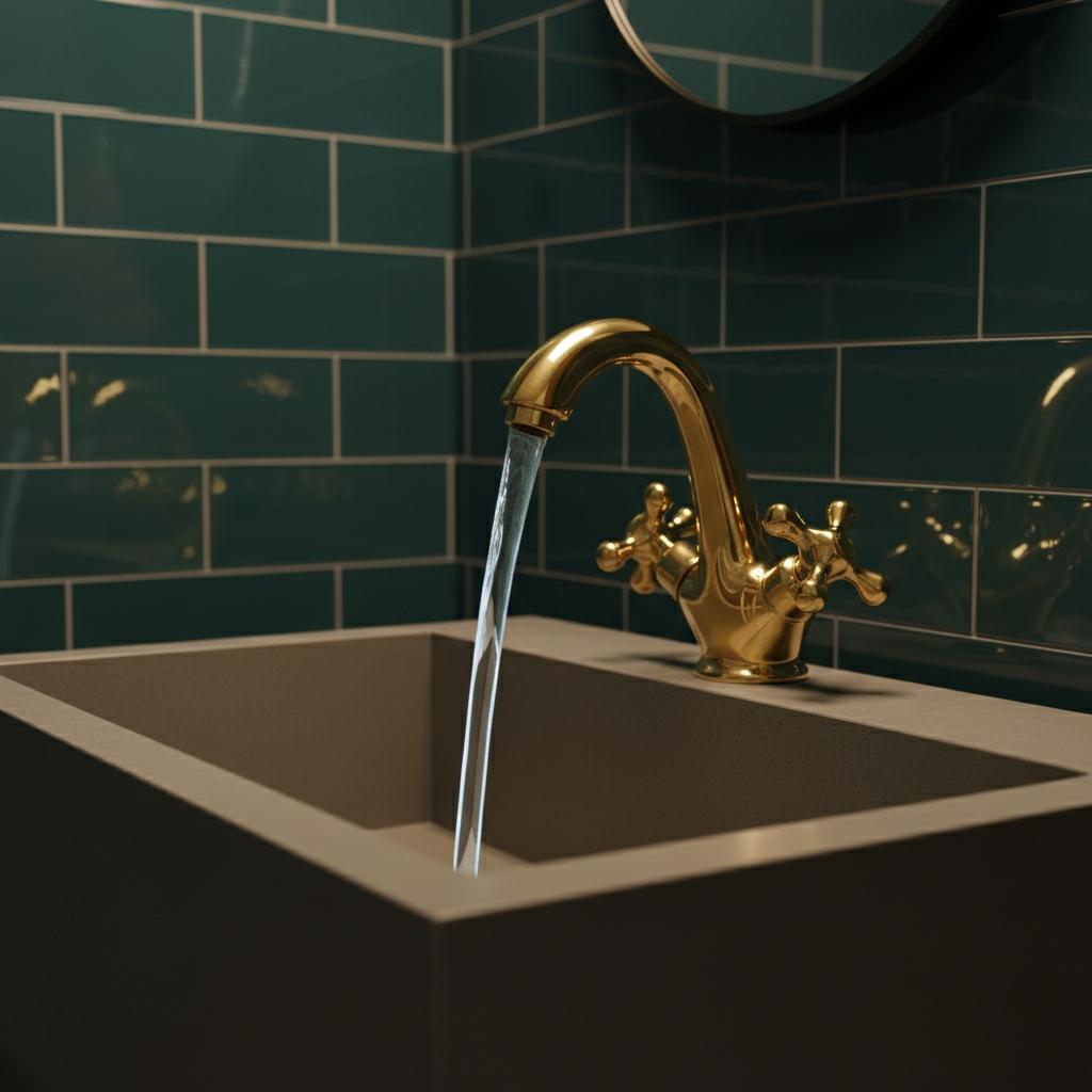 Unlacquered Solid Brass Bathroom Faucet – Handmade Cross Handle Basin Mixer Tap