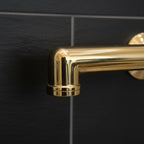 Unlacquered Solid Brass Wall Mount Faucet – Modern Cross Handle Bathroom or Vanity Sink Tap
