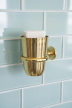 Solid Unlacquered Brass Toothbrush Holder – Wall Mount Bathroom Cup