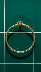 Solid Unlacquered Brass Towel Ring – Minimalist Wall-Mount Bathroom Holder