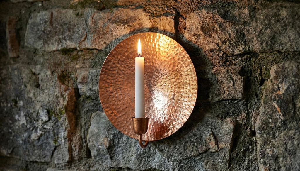 Handcrafted Copper Wall Candle Holder – Hand Hammered Vintage Wall Sconce