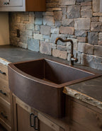 Handmade Hammered Copper Farmhouse Sink – Large Apron Front Kitchen Basin