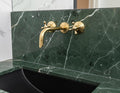 Unlacquered Solid Brass Hammered Wall Mount Faucet – Handmade Cross Handle Bathroom Mixer