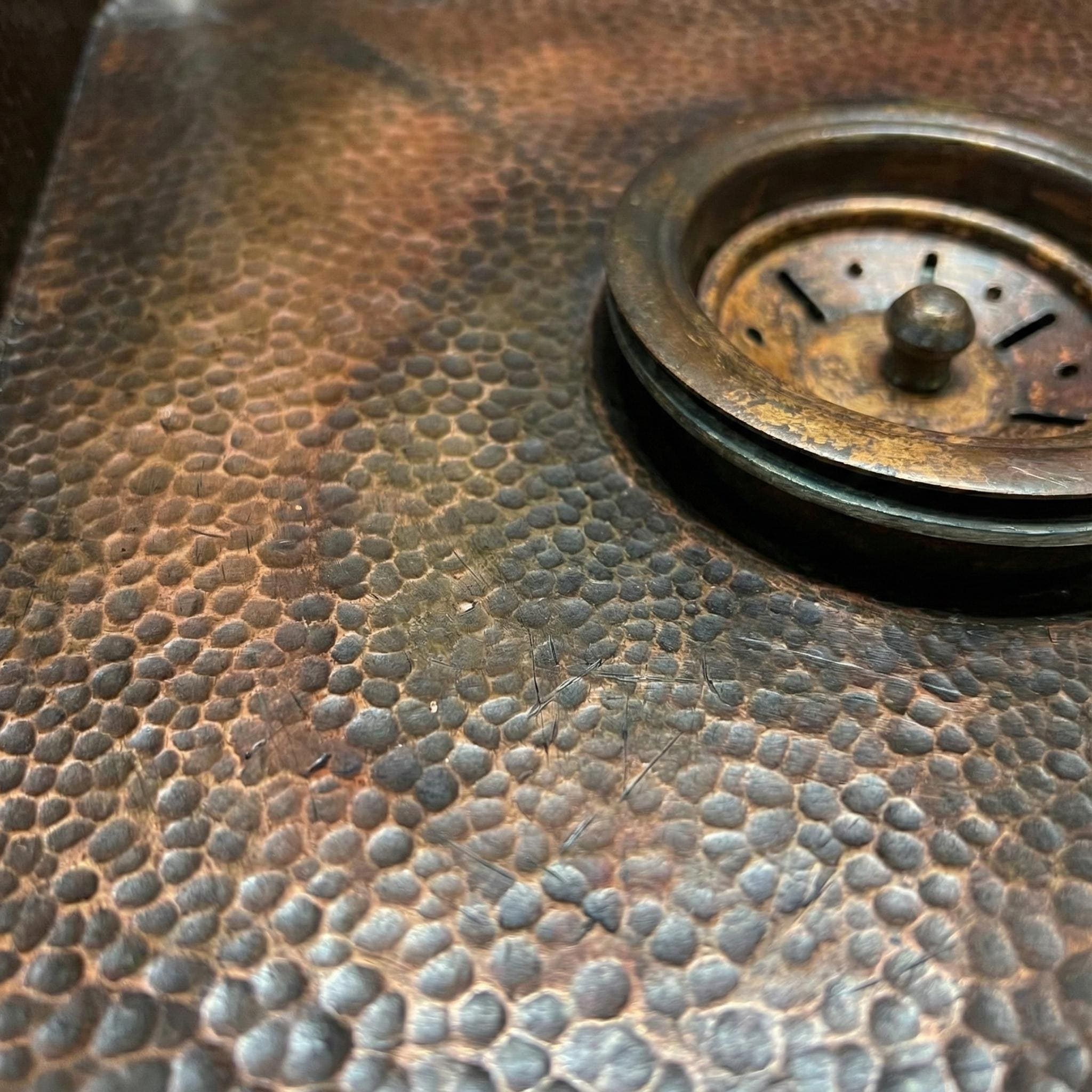 Handmade Hammered Undermount Sink Solid Copper Basin for Rustic Luxury Home Interiors Kitchen Design