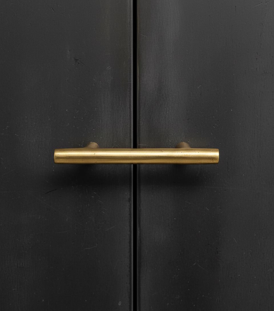 Set of Solid Brass T-Bar Handle – Minimalist Unlacquered Cabinet Pull for Modern Kitchens
