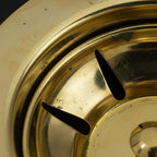 Solid Brass Strainer Drain for Bathroom Basin, Round Sink Waste Clicker Drain, Unlacquered Brass Vanity Drain