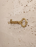 Engraved Brass Key Hook Rack – Unlacquered Wall Mount Key Holder