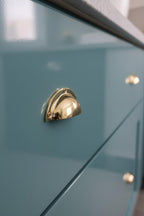 Set of Solid Unlacquered Brass Cabinet Pulls – Minimalist Drawer Handles