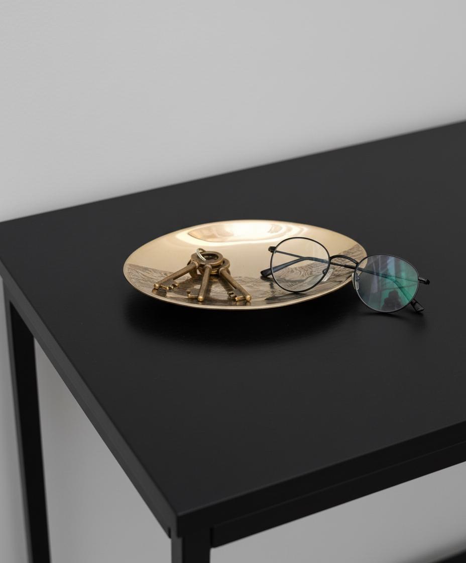 Solid Brass Vanity Soap Dish – Minimalist Unlacquered Brass Tray for Bathroom or Jewelry