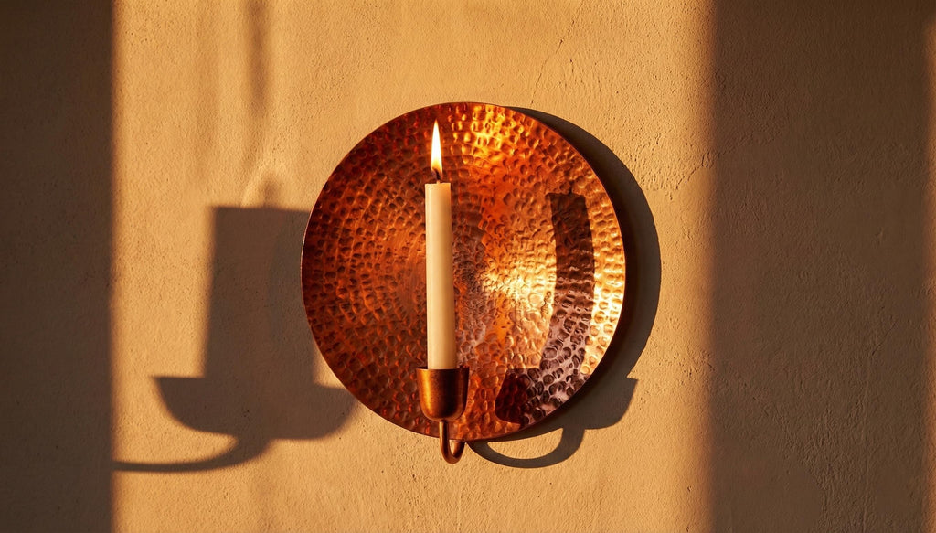 Handcrafted Copper Wall Candle Holder – Hand Hammered Vintage Wall Sconce