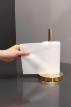 Solid Unlacquered Brass Paper Towel Holder – Modern Countertop Kitchen Stand