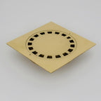 Solid Brass Square Floor Drain Cover – Luxury Shower Drain with Removable Round Strainer for Bathroom