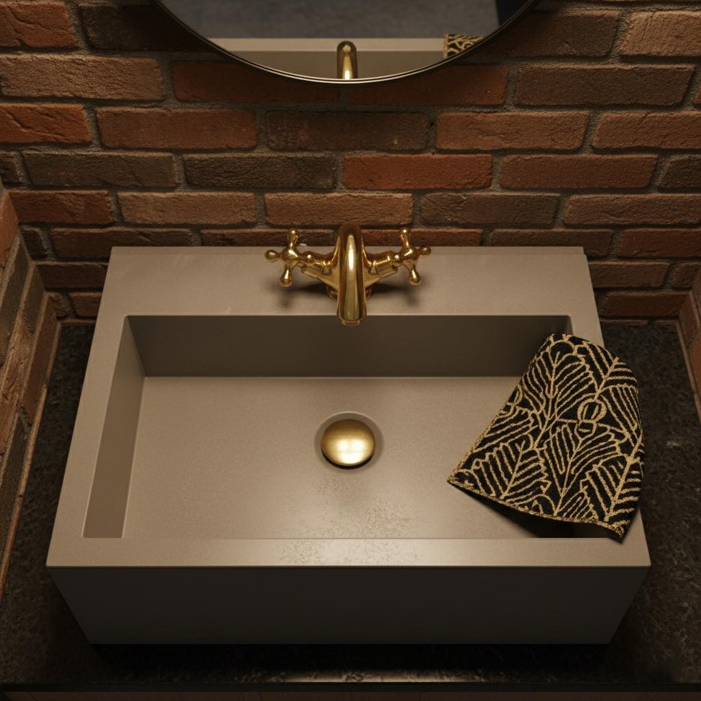 Unlacquered Solid Brass Bathroom Faucet – Handmade Cross Handle Basin Mixer Tap