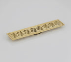 Solid Brass Linear Shower Drain Polished Finish Modern Floor Drain for Luxury Bathrooms
