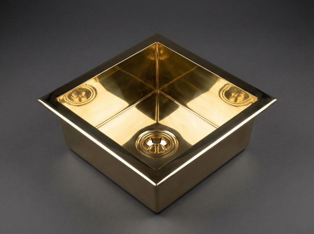 Handmade Solid Brass Kitchen Basin – Undermount Brass Sink for Bar, Prep, Island, Luxury Modern Kitchen