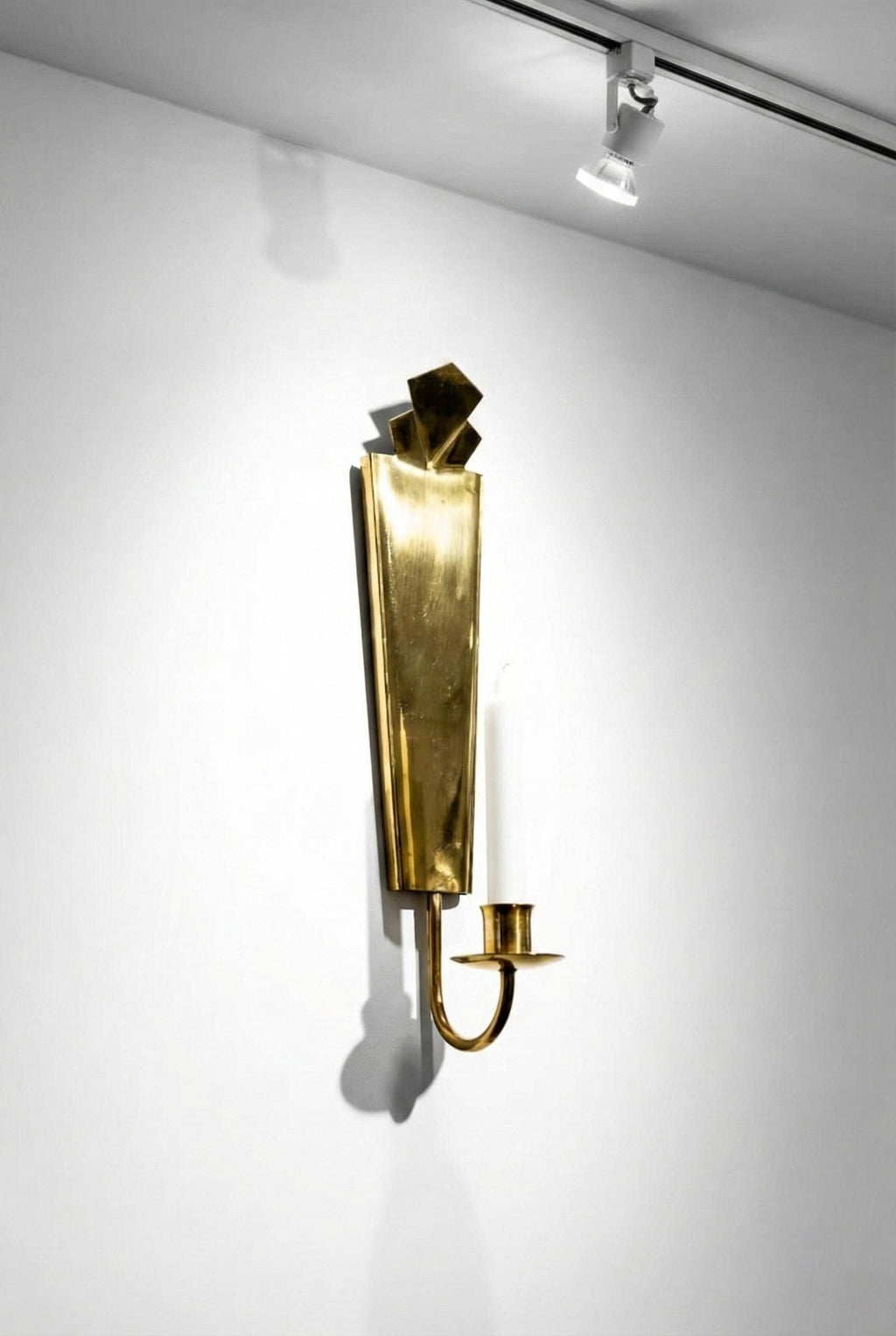 Pair of Brass Wall Candle Holder Handmade Minimalist Sconce Luxury Home Decor