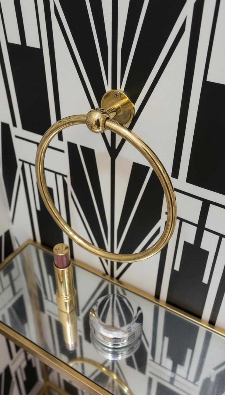 Solid Unlacquered Brass Towel Ring – Minimalist Wall-Mount Bathroom Holder