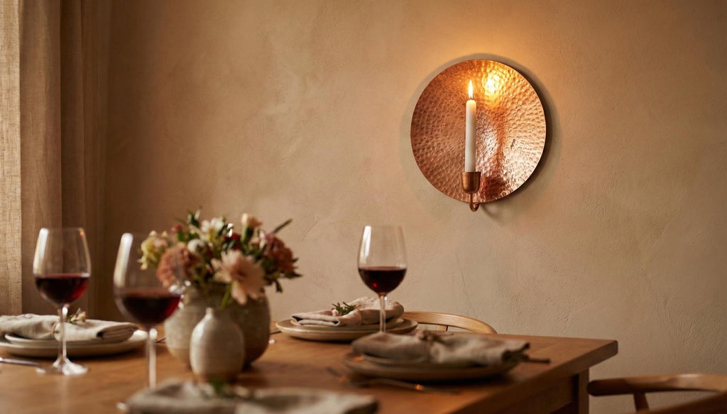 Handcrafted Copper Wall Candle Holder – Hand Hammered Vintage Wall Sconce