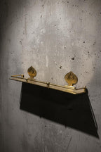 Engraved Unlacquered Brass Wall Shelf: Solid Handmade Bathroom or Hallway Decor