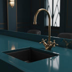 Bronze Brass Bathroom Sink Faucet – Handmade Solid Brass Basin Mixer Tap with Cross Handles