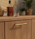 Set of Solid Brass T-Bar Handle – Minimalist Unlacquered Cabinet Pull for Modern Kitchens