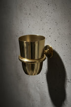 Solid Unlacquered Brass Toothbrush Holder – Wall Mount Bathroom Cup