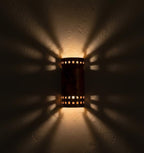 Handmade Fire Finished Copper Oval Wall Sconce Electric Lamp for Rustic Modern Interior Lighting