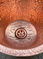 Handmade Hammered Bar Sink – Round Drop-In or Undermount Prep Basin with Rolled Rim
