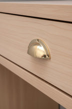 Set of Solid Unlacquered Brass Cabinet Pulls – Minimalist Drawer Handles