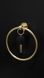 Solid Unlacquered Brass Towel Ring – Minimalist Wall-Mount Bathroom Holder
