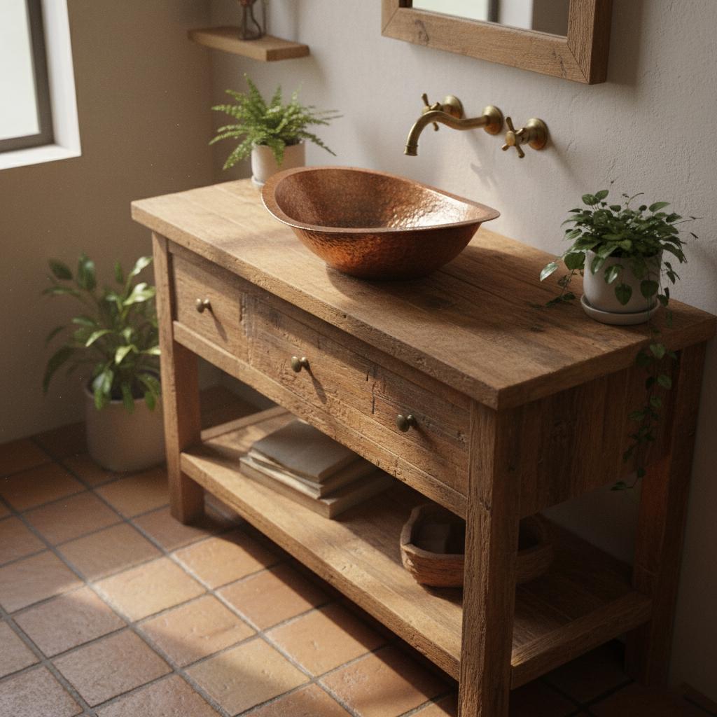 Handmade Hammered Copper Vessel Sink: Oval Bathroom Countertop Basin, Rustic Farmhouse Copper Wash Bowl