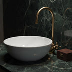 Bronze Brass Bathroom Sink Faucet – Handmade Solid Brass Basin Mixer Tap with Cross Handles