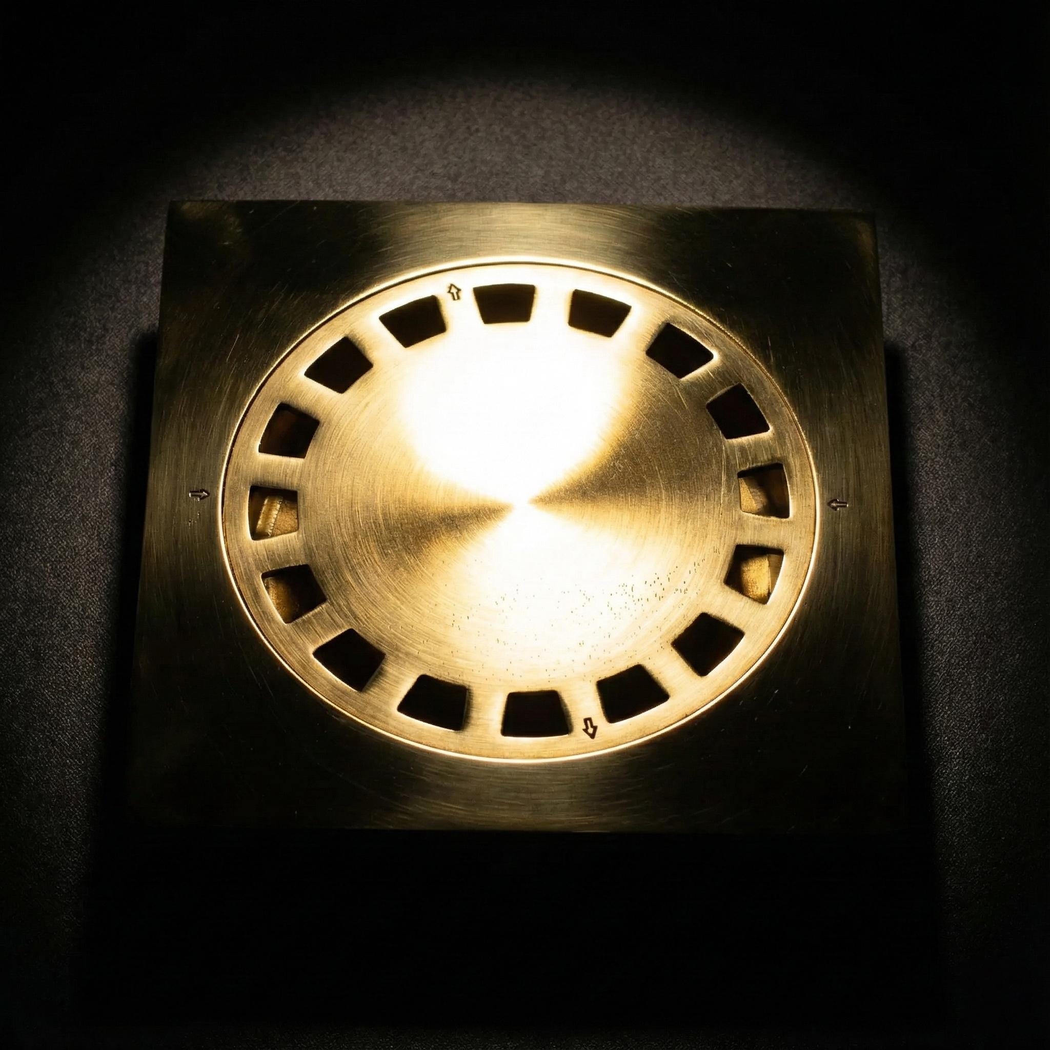 Solid Brass Square Floor Drain Cover – Luxury Shower Drain with Removable Round Strainer for Bathroom