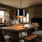 Handmade Hammered Pendant Light Solid Copper Shade with Matte Black Finish for Modern Luxury Interiors