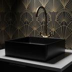 Bronzed Brass Basin Faucet, Handmade Solid Brass Bathroom Sink Mixer Tap with Cross Handles