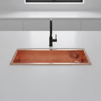 Handmade Rectangular Hammered Copper Trough Sink Solid Metal Basin for Bar and Side Kitchens