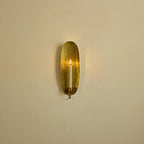 Oval Hammered Brass Wall Sconce Candle Holder Handmade Luxury Bathroom Accent Lighting