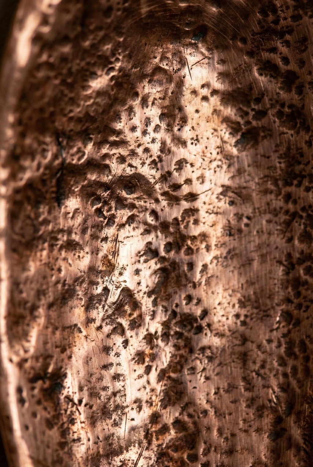 Pair of Unlacquered Copper Wall Candle Holder Hammered Oval Brass Style Sconce