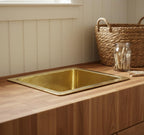 Handmade Square Brass Undermount Sink with Hammered Texture for Kitchen or Bar