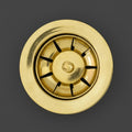 Solid Brass Strainer Drain for Bathroom Basin, Round Sink Waste Clicker Drain, Unlacquered Brass Vanity Drain