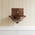 Handmade Solid Copper Wall Mount Bathroom Sink with Faucet and Backplate Vanity Basin