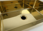 Rectangular Undermount Polished Brass Kitchen Basin – Handmade Solid Brass Prep Sink for Island, Bar or Modern Countertop