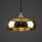 Hand Hammered Brass Pendant Light – Solid Brass Hanging Ceiling Lamp for Kitchen Island, Dining Table, Bar or Entryway